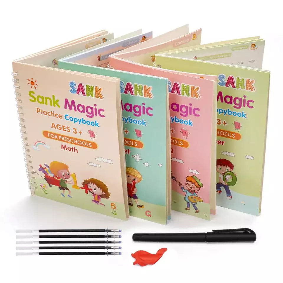 Magic Book Set of 2 ( 8 Book + 20 Refill+2 Pen+2 Grip)